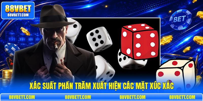 Xác suất phần trăm xuất hiện các mặt xúc xắc